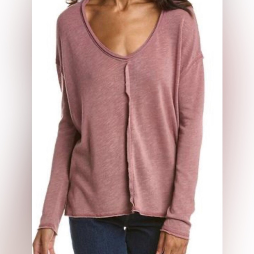 PROJECT SOCIAL Get Up & Go Long Sleeve Knit Top in Dark Mauve